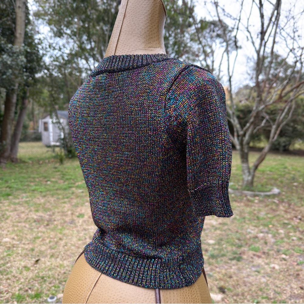 Debut Multicolor Short Sleeve Pullover Sweater - Picture 2 of 16